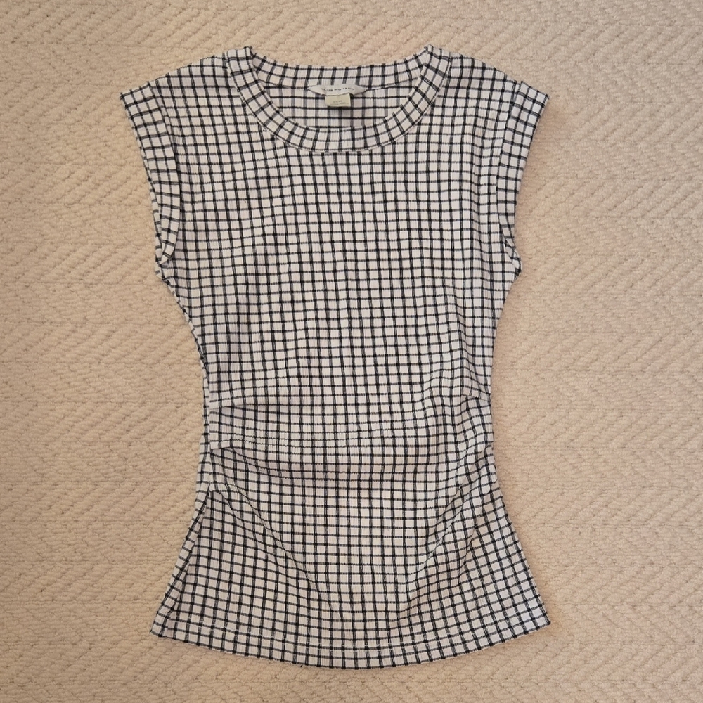 Club Monaco Black and White Sleeveless Tee